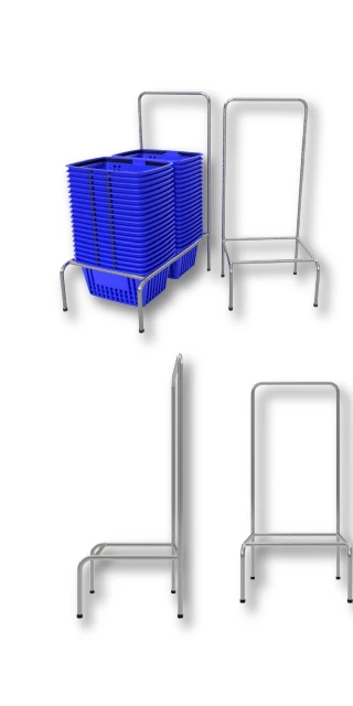 Outras vistas de Suporte de Cestos Simples e Duplo, conforme catálogo