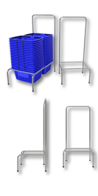 Outras vistas de Suporte de Cestos Simples e Duplo, conforme catálogo