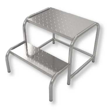 Escada Industrial 2 Degraus - Linha Pro Inox